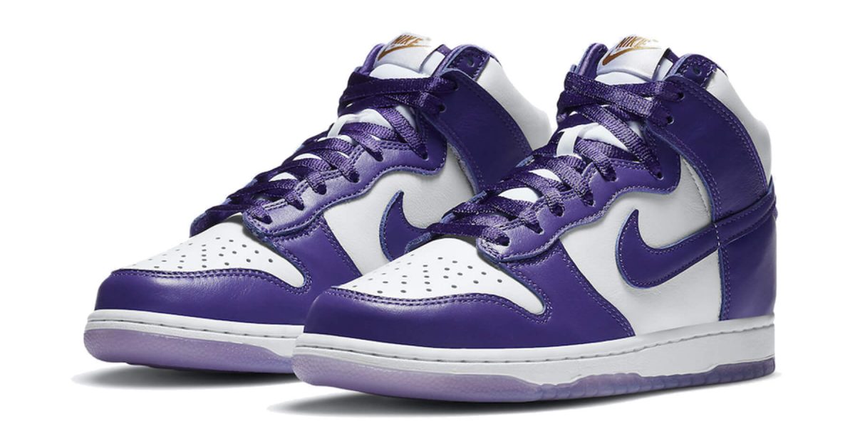 dunks purple and white