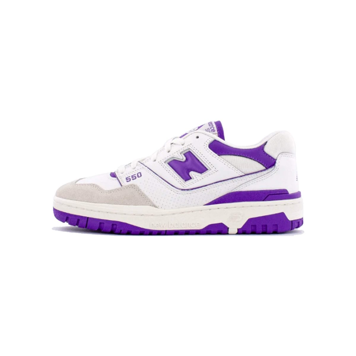 white purple new balance 550