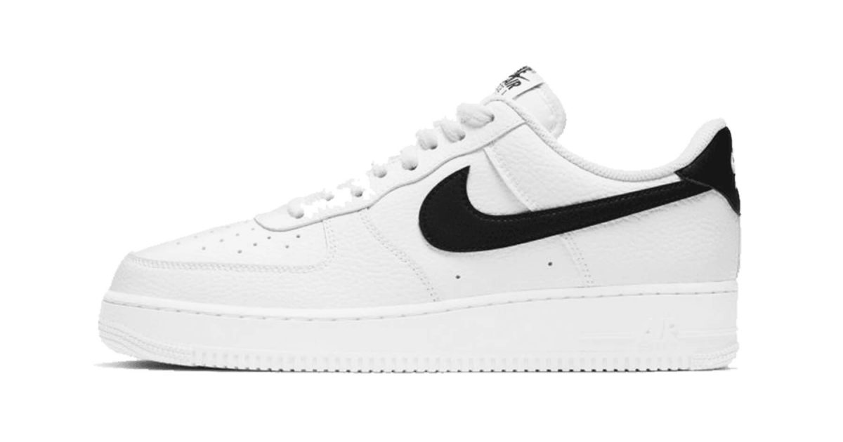 Nike Air Force 1 Low '07 White Black Pebbled Leather - 100% Authentiek
