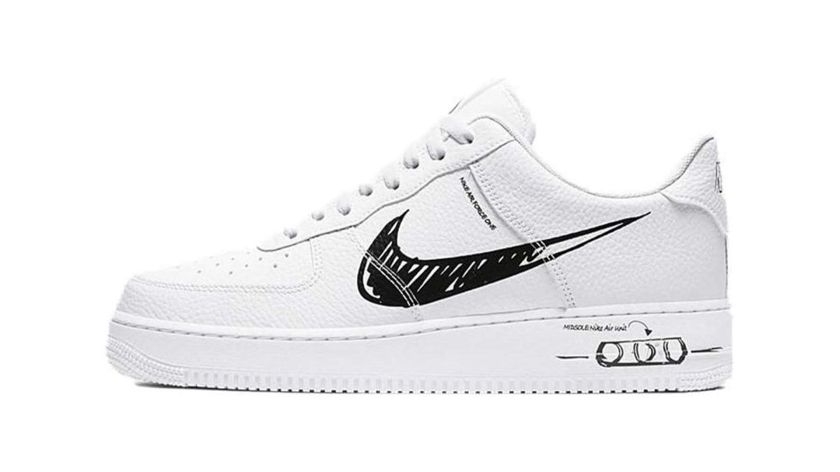 nike air force 1 white sketch