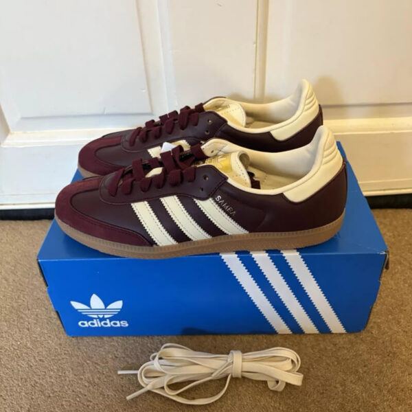 adidas Samba OG Maroon Gold Metallic (W) (2)