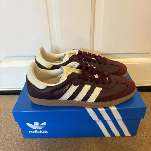 adidas Samba OG Maroon Gold Metallic (W) (4)